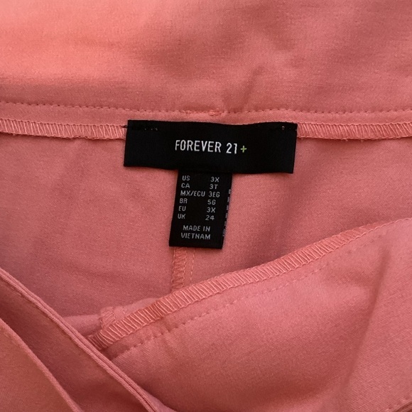 Forever 21+ Coral Wide Leg Pants Size 3X workwear office staple capsule casual - Picture 5 of 5
